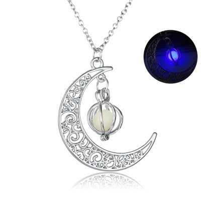 Cadenza Moon Natural Glowing Stone Healing Necklace