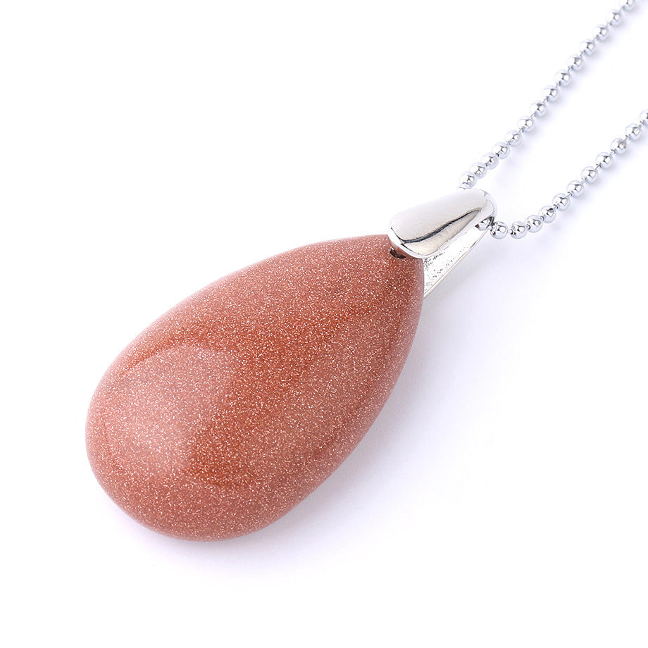 Natural Gem Stone Water Drop Necklaces