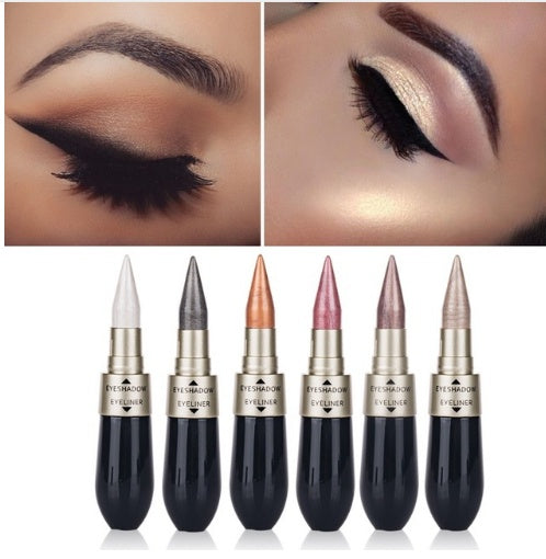 Double head six color eyeshadow black eyeliner