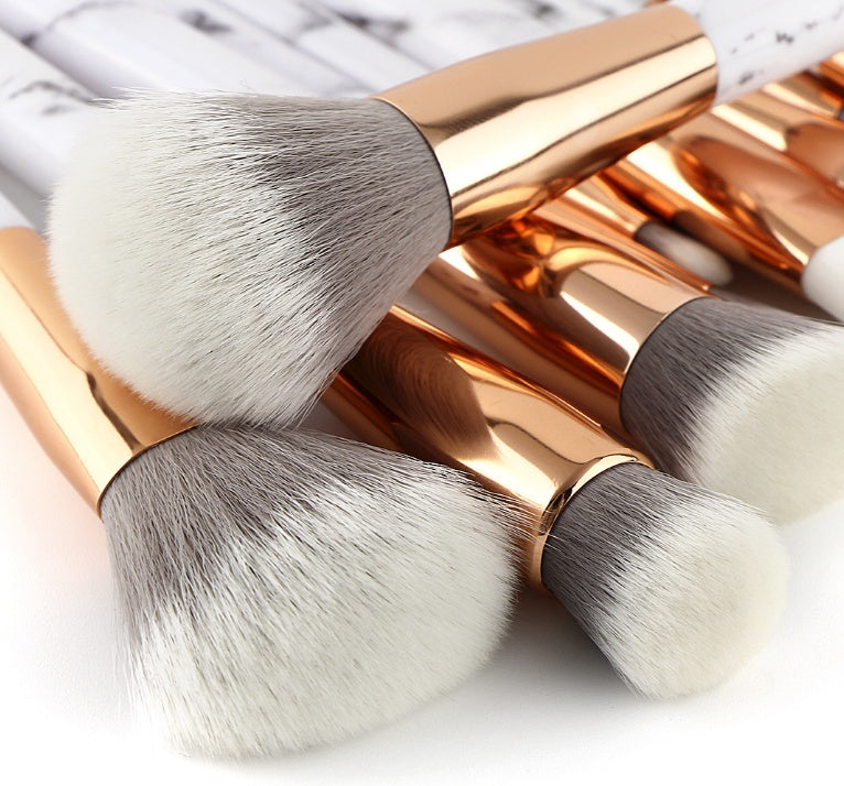 11 sets of marble makeup brush.