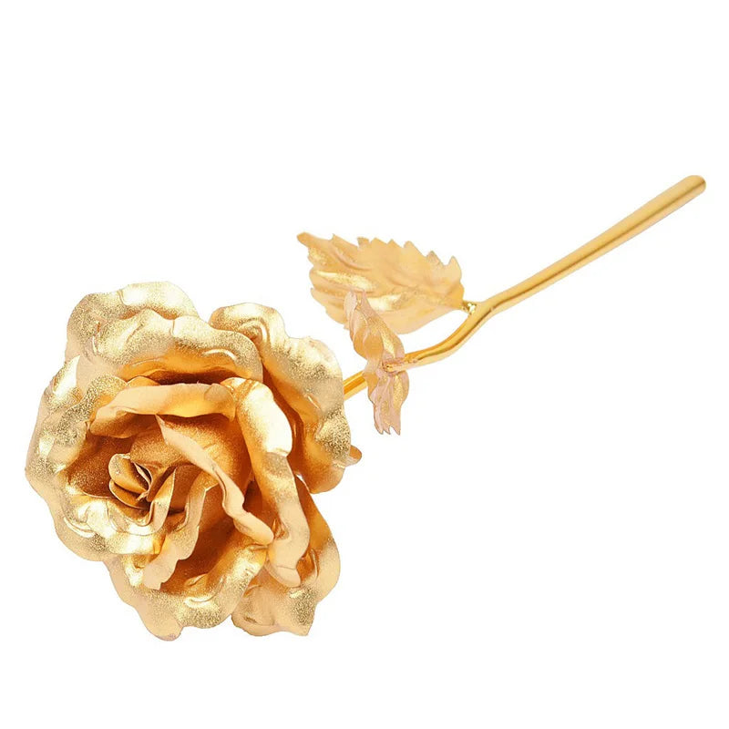 24k Gilded Artificial Rose Flower