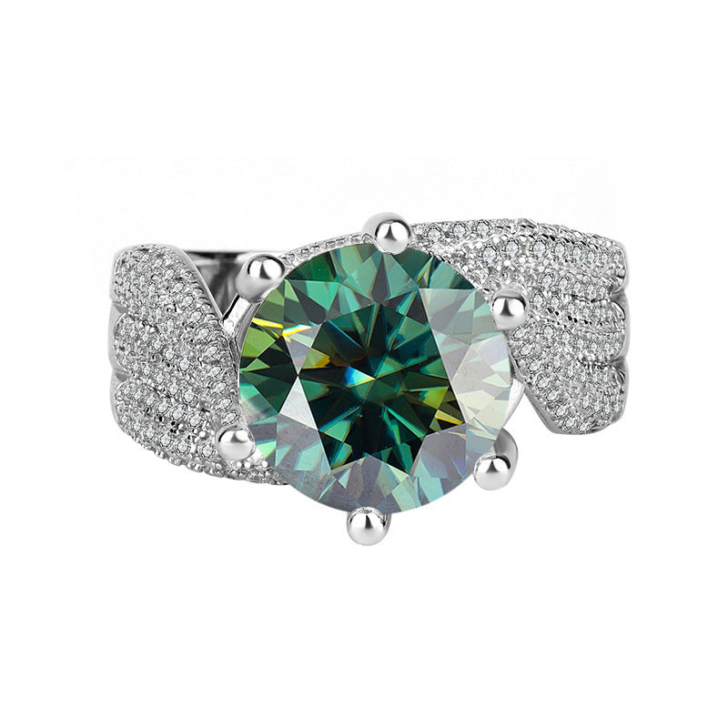 Bague Natala en argent sterling 925 avec diamants moissanites-CJ