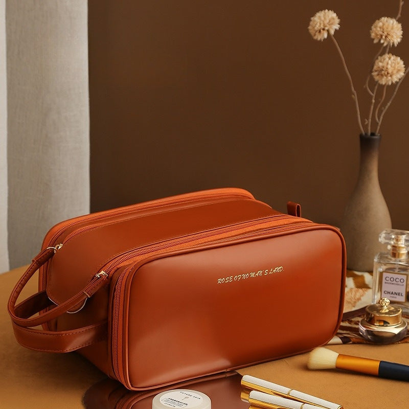 Toma Three-layer Double Zipper U-shaped Design Cosmetic Bag-CJ