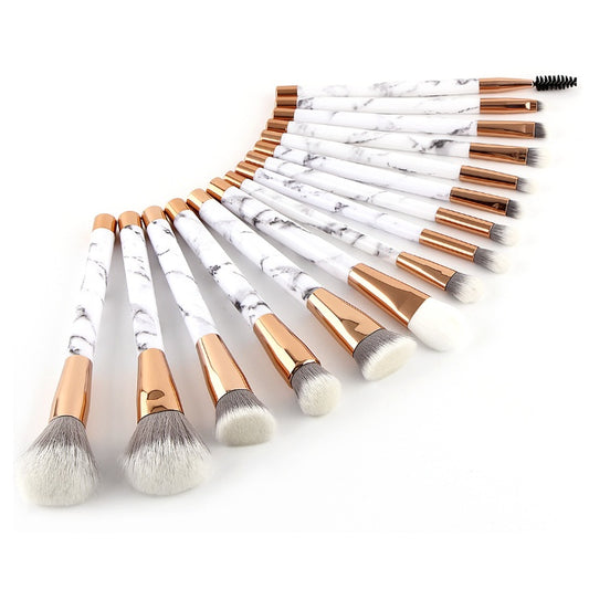 11 sets of marble makeup brush.