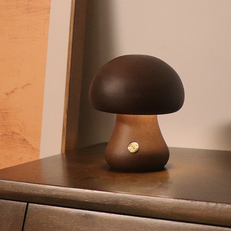 INS Wooden Cute Mushroom LED Night Light