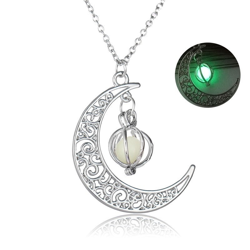 Cadenza Moon Natural Glowing Stone Healing Necklace