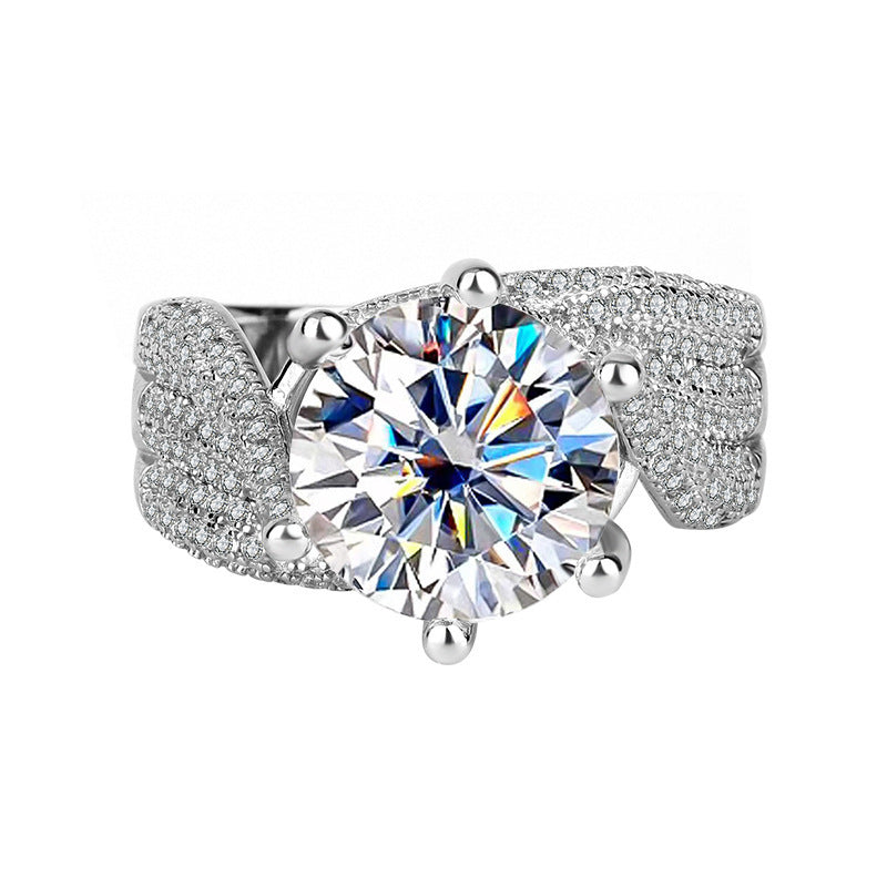 Natala 925 Sterling Silver Moissanite Diamond Ring-CJ