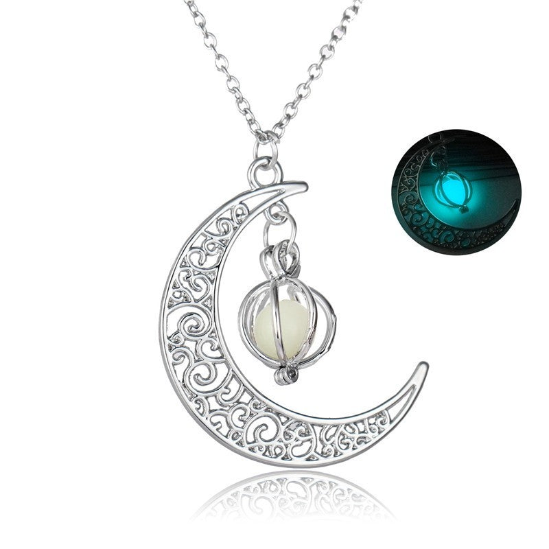 Cadenza Moon Natural Glowing Stone Healing Necklace