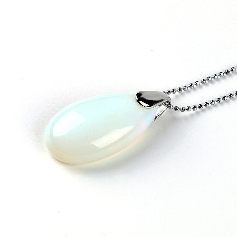 Natural Gem Stone Water Drop Necklaces