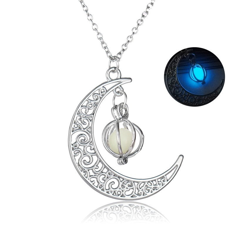 Cadenza Moon Natural Glowing Stone Healing Necklace