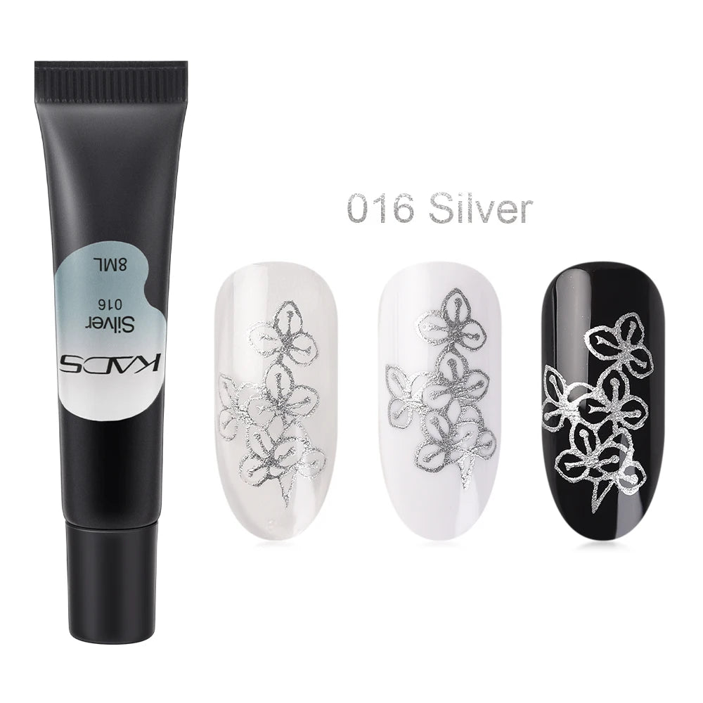 KADS Stamping Gel Polish 8ml Gel Paint Nail Polish for Stamping Print Black White UV Gel Vanish for Nail Art Stamp Plate Tool