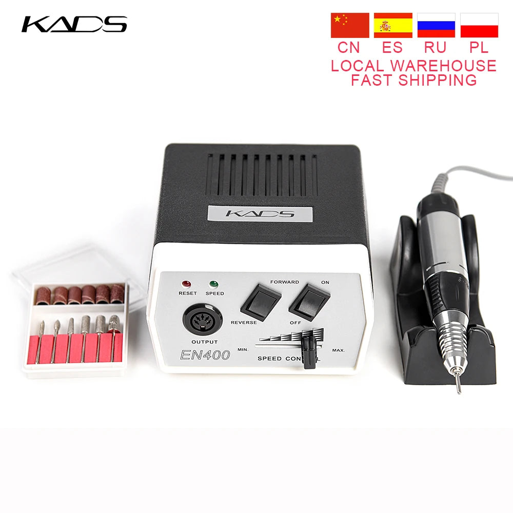 KADS Professional Electric Nail Drill Manicure Machine Apparatus 35W 30000RPM Pedicure Nail Sander Tool Milling Cutter File