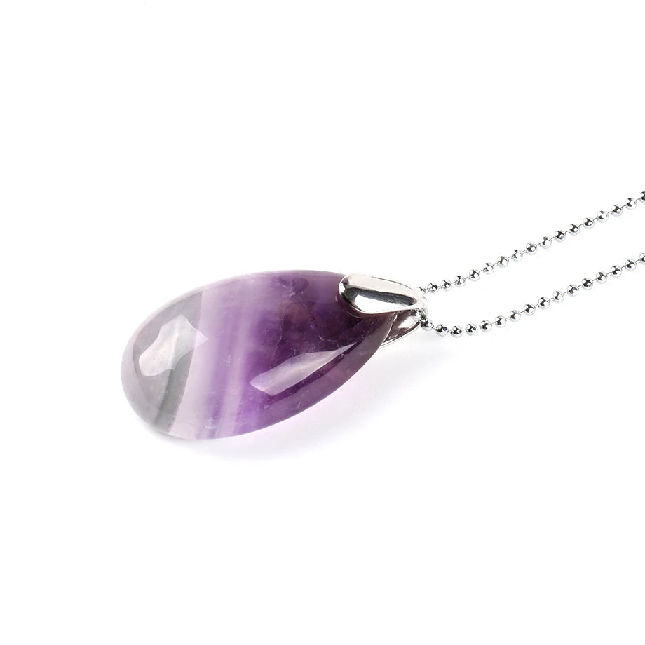 Natural Gem Stone Water Drop Necklaces