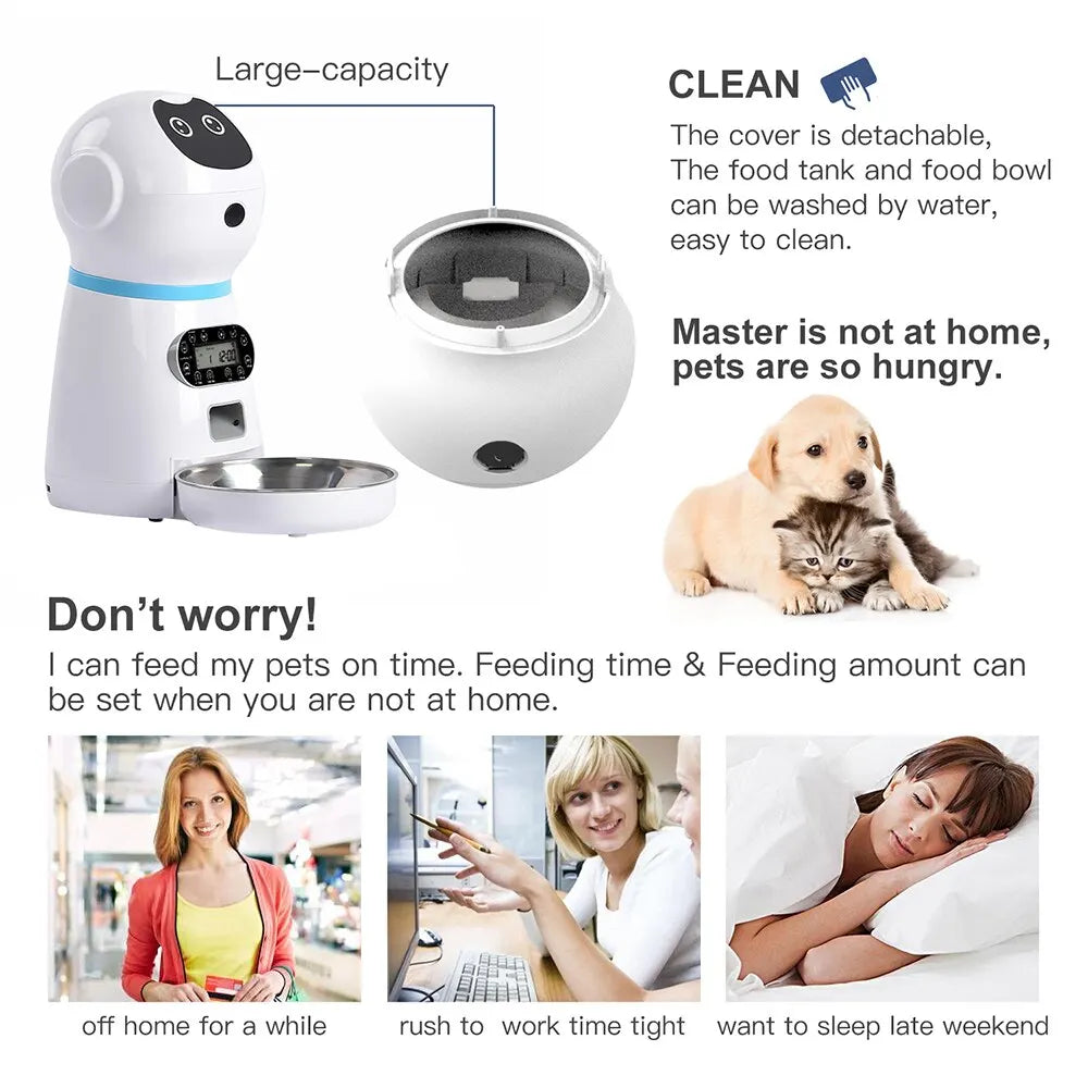 Automatic Robot Pet Feeder with Voice Record