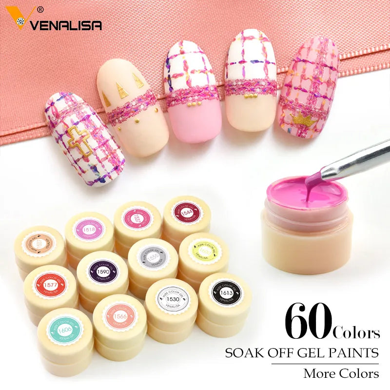 VENALISA Starry Painting Gel 180 Colors 5ml Cover Pure Color Varnish Nail Art Salon Soak Off UV LED Nail Art Design Drawing Gel