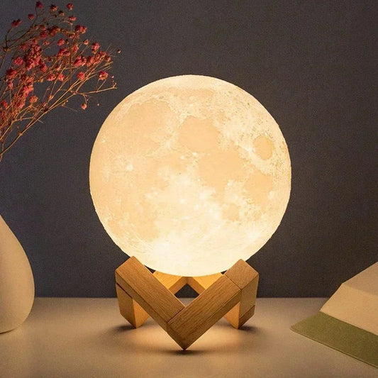 8 CM LED Night Light 3D Print Moon Lamp Bedroom Décor Moonlight for Kids Gifts Decorations Creative Bedside Atmosphere Lighting