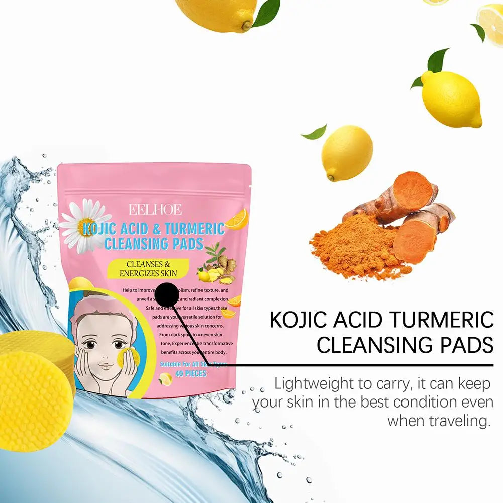 40/50pcs Turmeric Kojic Acid Cleansing Pads