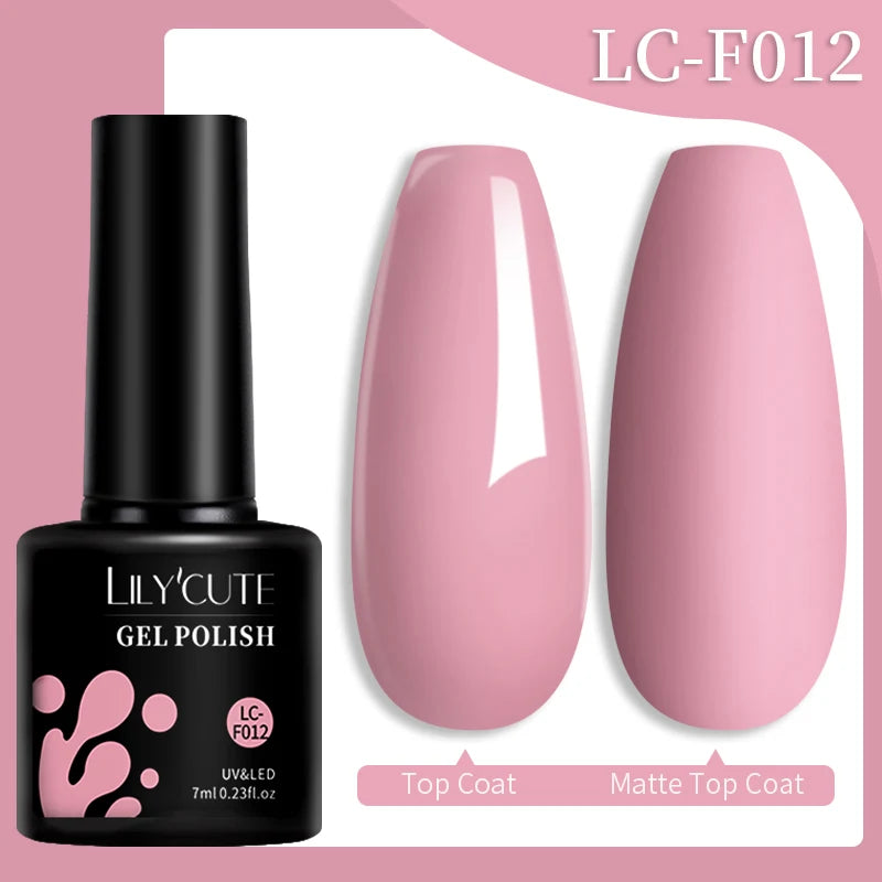 LILYCUTE 184 Colors 7ML Nail Gel Polish Semi-Permanent Glitter Soak Off Base Top Coat UV LED Nail Gel Varnish Nail Art Manicure