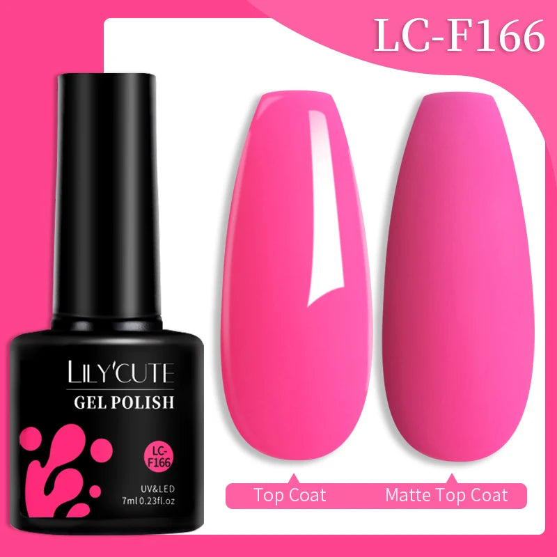 LILYCUTE 184 Colors 7ML Nail Gel Polish Semi-Permanent Glitter Soak Off Base Top Coat UV LED Nail Gel Varnish Nail Art Manicure