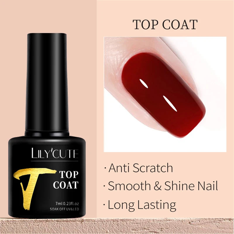 LILYCUTE 7ML Colorful Gel Nail Polish 129 Colors Long Lasting For Manicure Semi Permanent Base Top Coat Nail Art UV Gel Varnish