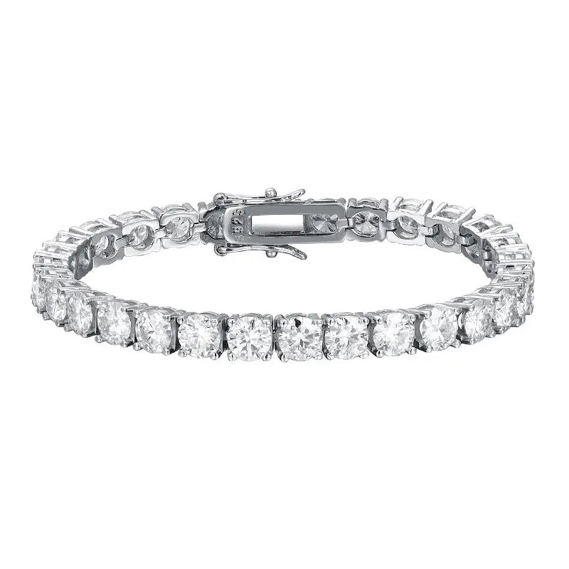 Pietra 2mm Moissanite Tennis Bracelet 925 Sterling Silver Plated White Gold Bracelet