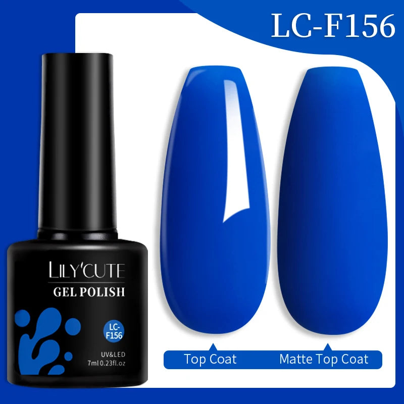 LILYCUTE 7ML Colorful Gel Nail Polish 129 Colors Long Lasting For Manicure Semi Permanent Base Top Coat Nail Art UV Gel Varnish