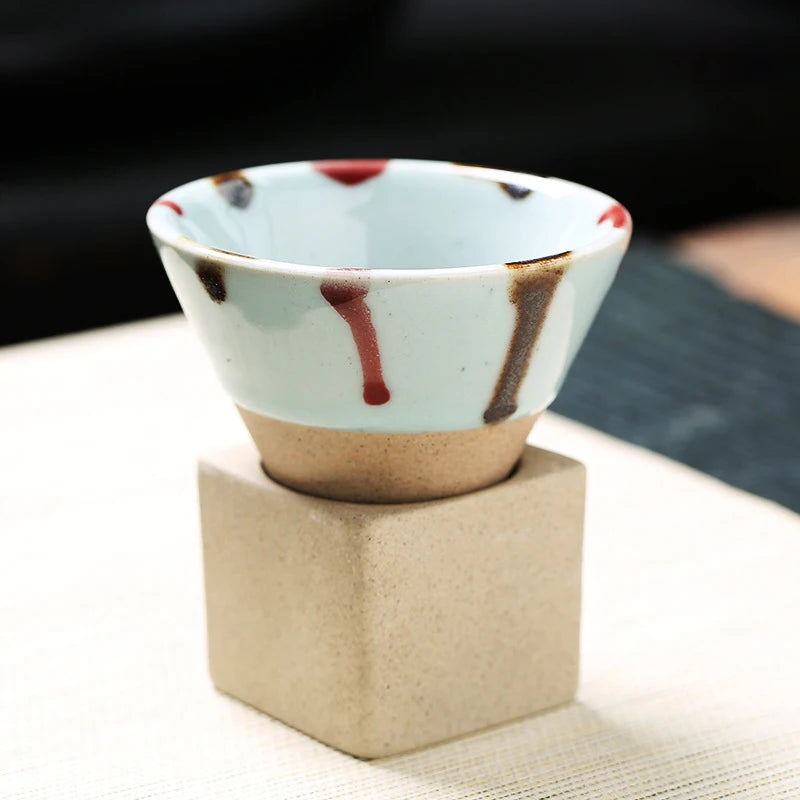 1PC Japanese Style Retro Ceramic Coffee Cup Rough Pottery Tea Cup