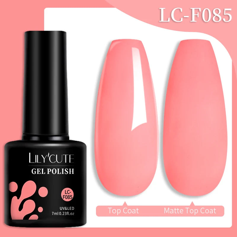 LILYCUTE 7ML Colorful Gel Nail Polish 129 Colors Long Lasting For Manicure Semi Permanent Base Top Coat Nail Art UV Gel Varnish