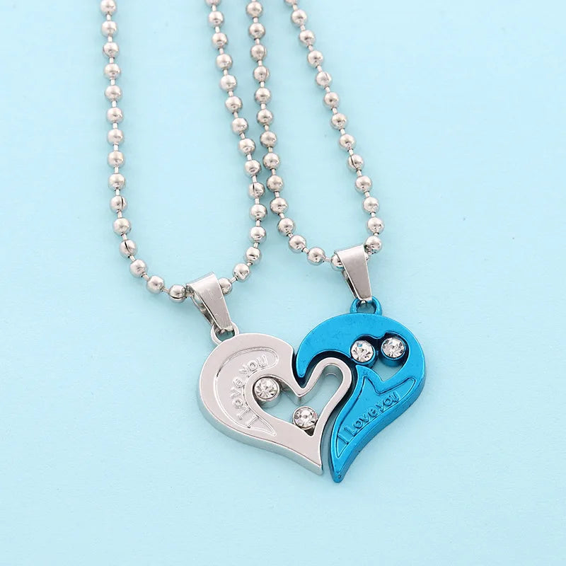 Chidinma Couple Pendant Necklace Electro cardiogram, Magnetic Heart