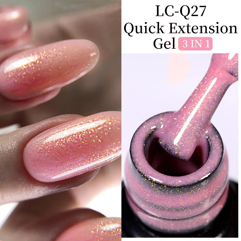 LILYCUTE 7ML Quick Extension Nail Gel Vernis Semi Permanent Acrylic Crystal White Clear Nude Gel Nail Polish UV Construction Gel