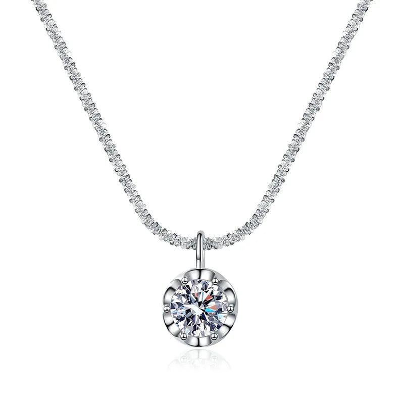 Ninetta 1-2ct Super Sparkling Moissanite Diamond Pendant Necklaces