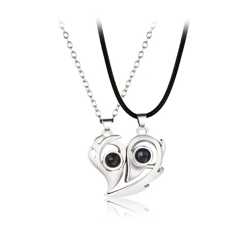 Chidinma Couple Pendant Necklace Electro cardiogram, Magnetic Heart