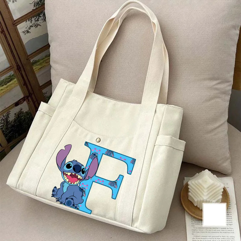 Niamh Disney Stitch Women's Bags A-Z 26 English Letters Shoulder Bag