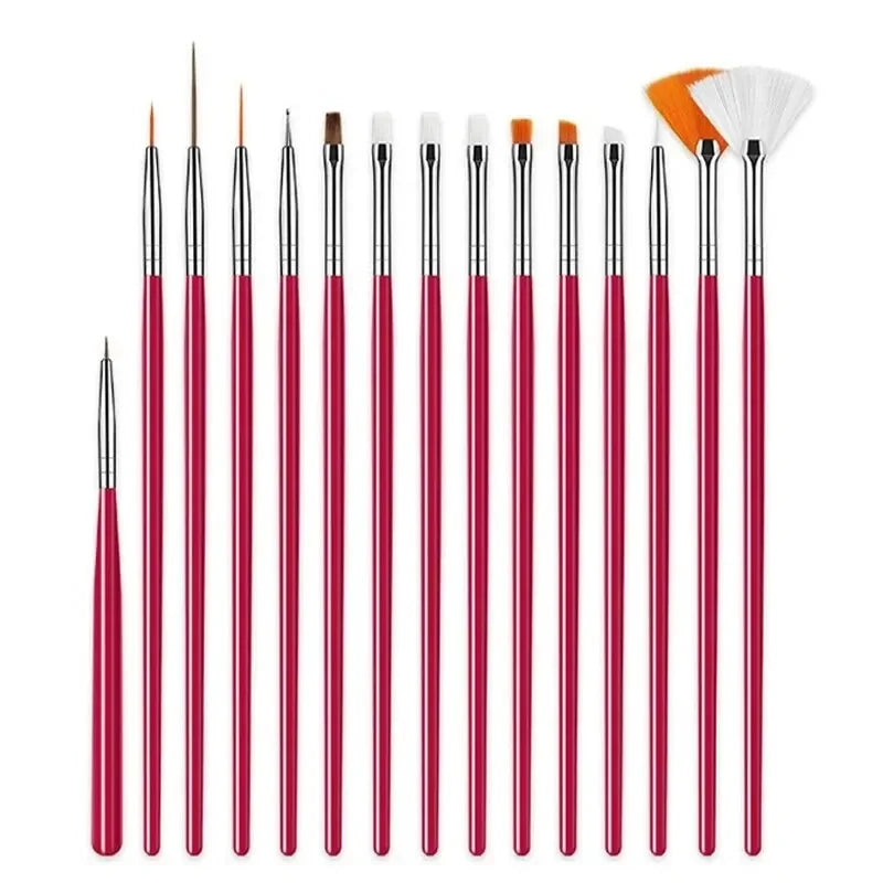 5/20Pcs Nail Art Brush Design Tip Painting Drawing Carving Dotting Pen Professional Nail Brushes Set Nail Art Manicure Tools