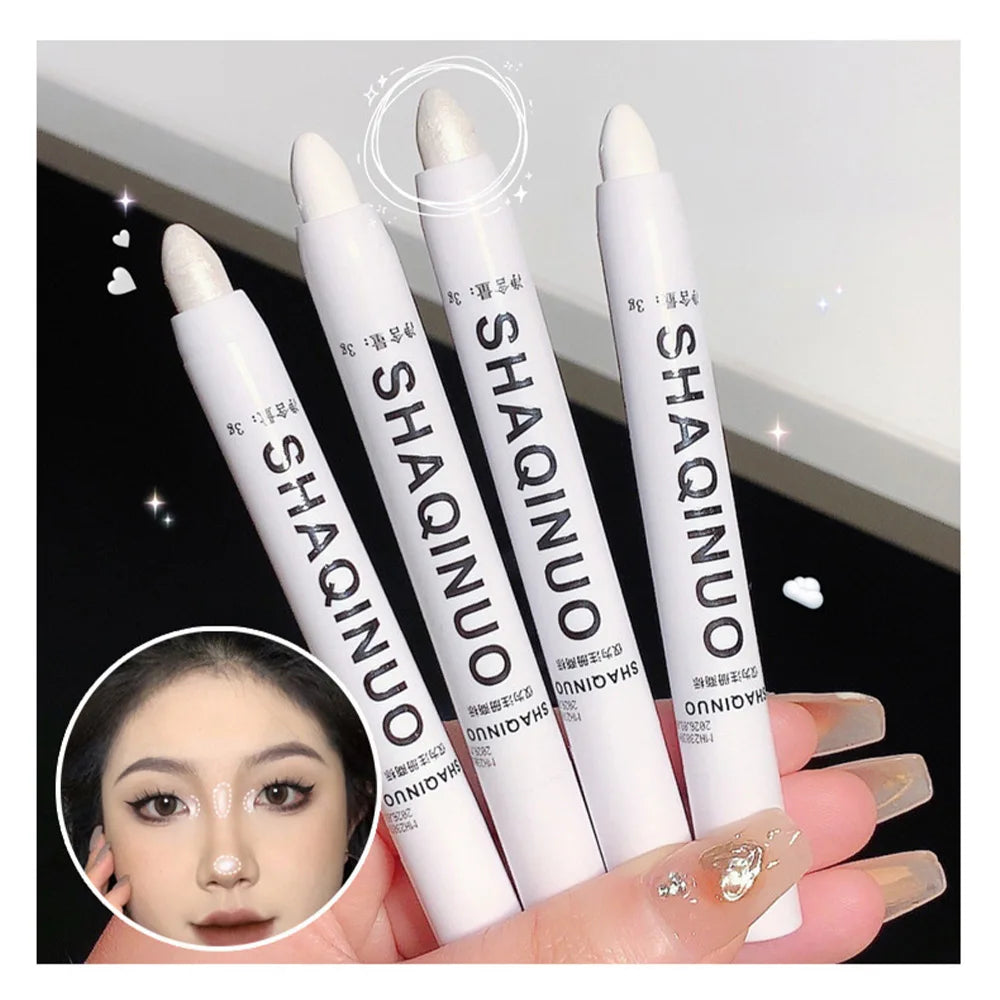 Matte Eyeshadow Stick White Eyeliner Shimmer Silver Highlighter Pen