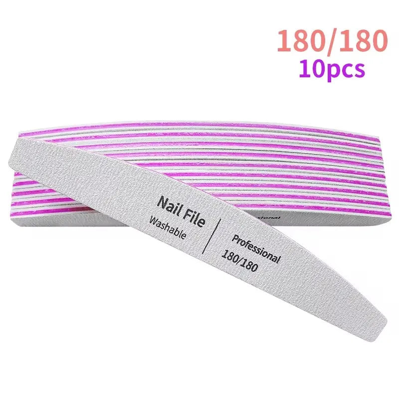 Nail File 100 to 180 Professional Tools Emery for Manicure Lime 240 Sandpaper Gel Polishing Files for Nails Buffers Set Polisher