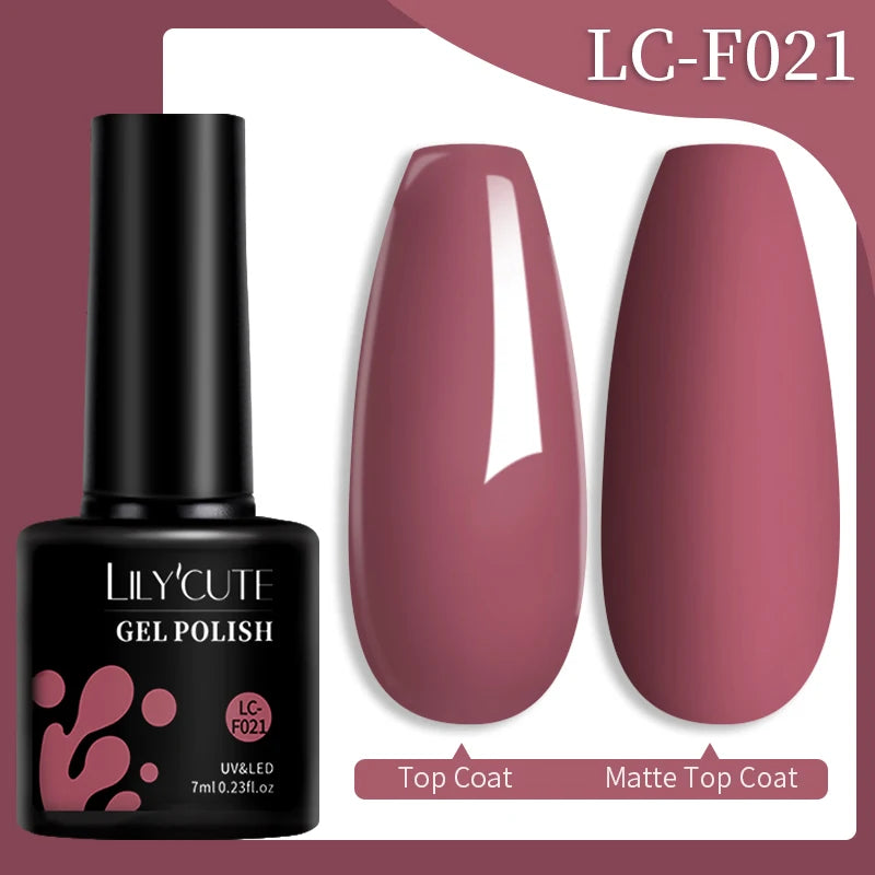 LILYCUTE Dark Brown Gel Nail Polish Autumn Winter Chocolate Wine Red Caramel Color Series For Manicure Nails Art Gel Varnish