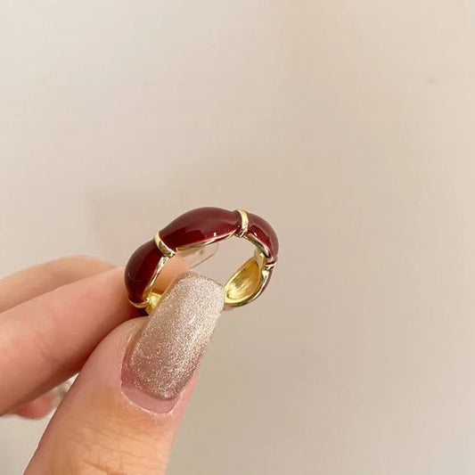 Kenna Vintage Red Drop Glazed Rings