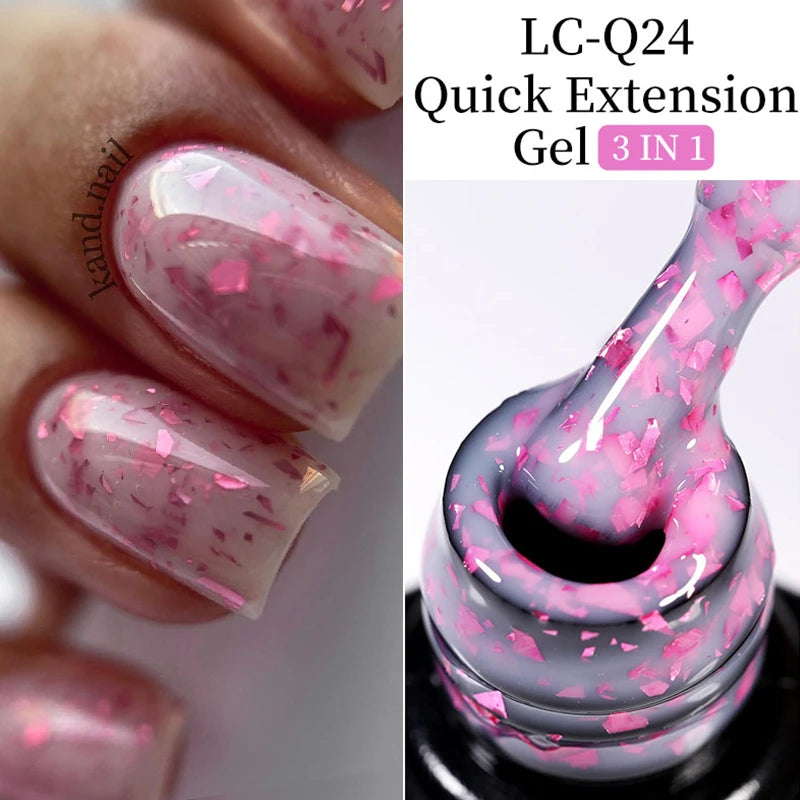 LILYCUTE 7ML Quick Extension Nail Gel Vernis Semi Permanent Acrylic Crystal White Clear Nude Gel Nail Polish UV Construction Gel