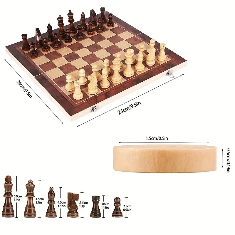 3 in 1 Foldable International Chess