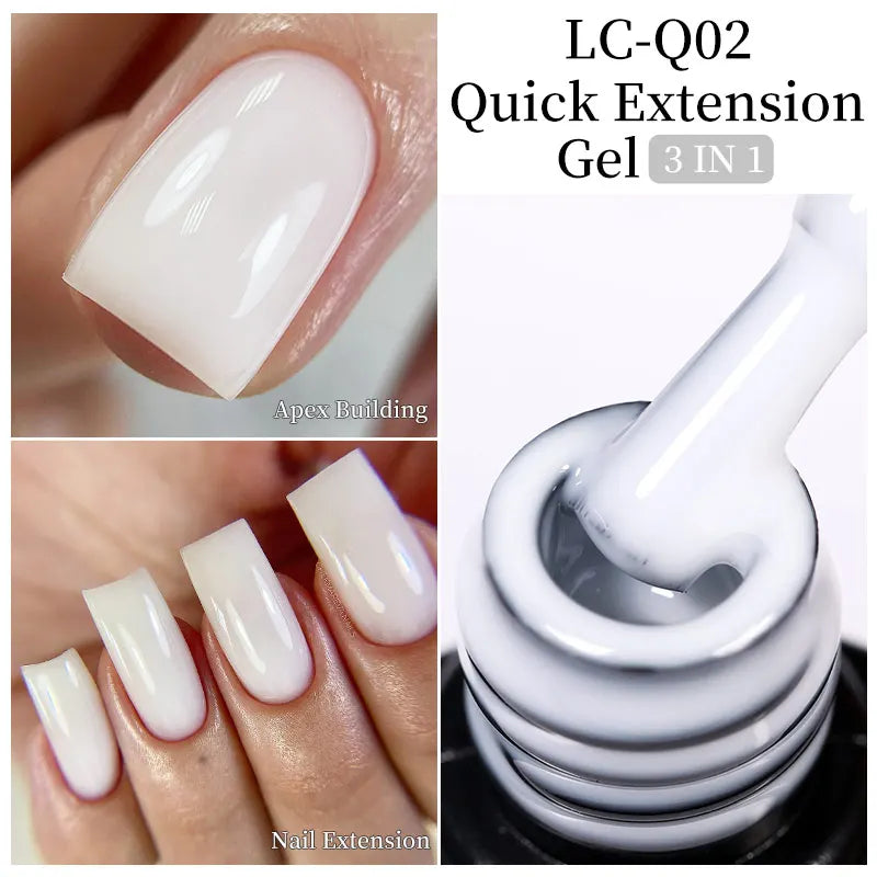 LILYCUTE 7ML Quick Extension Nail Gel Vernis Semi Permanent Acrylic Crystal White Clear Nude Gel Nail Polish UV Construction Gel