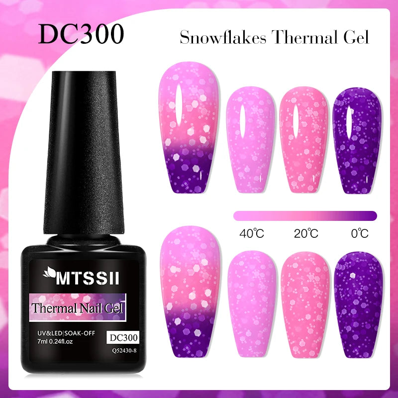 7ml Snowflake Gel Nail Polish UV LED Semi Permanent Milky White Pink Glitter Snow Sequins Gel Nails Art Design Varnish Manicure