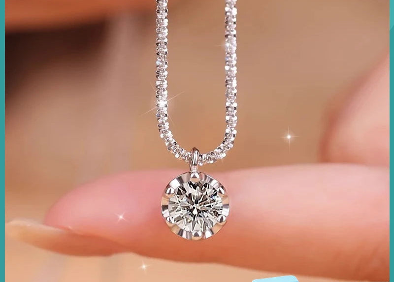 Ninetta 1-2ct Super Sparkling Moissanite Diamond Pendant Necklaces