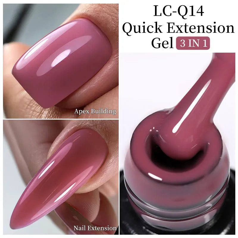 LILYCUTE 7ML Quick Extension Nail Gel Vernis Semi Permanent Acrylic Crystal White Clear Nude Gel Nail Polish UV Construction Gel