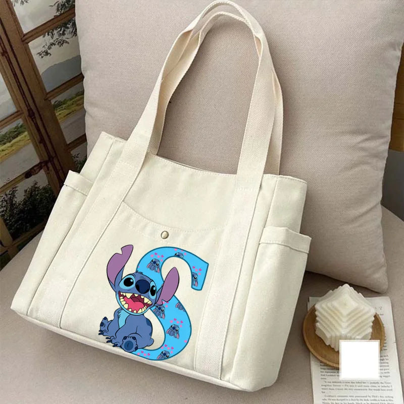 Niamh Disney Stitch Women's Bags A-Z 26 English Letters Shoulder Bag