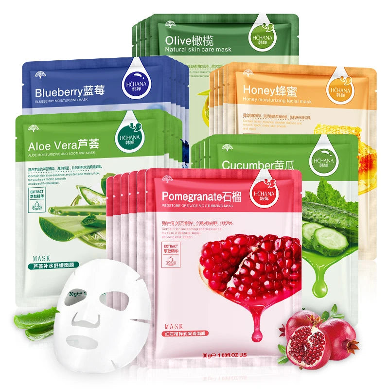 30 pcs Fresh Fruits Facial Masks.