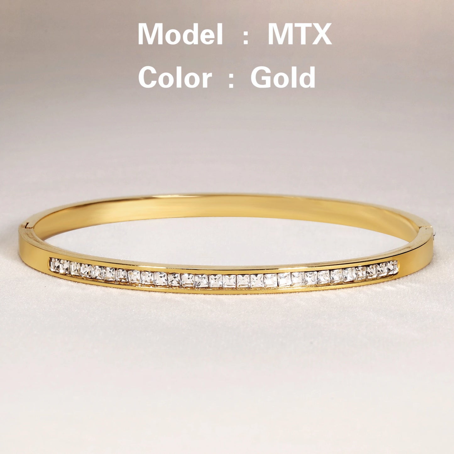 Madalene Bracelet Design Gold Color Waterproof Stainless Steel Luxury Brand Sparkling Zircon Bangles