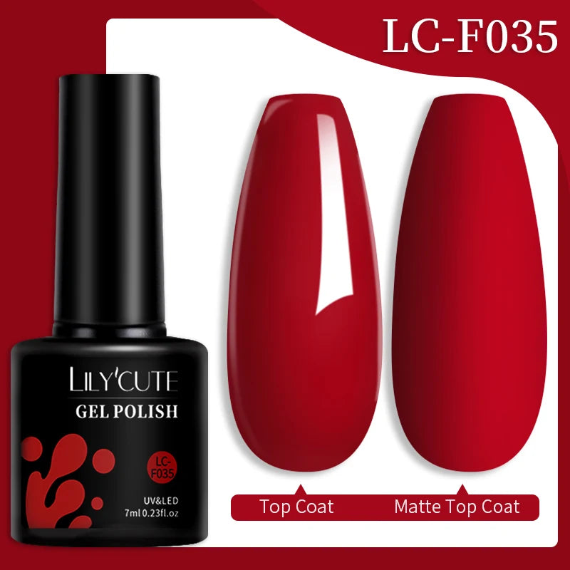 LILYCUTE 7ML Colorful Gel Nail Polish 129 Colors Long Lasting For Manicure Semi Permanent Base Top Coat Nail Art UV Gel Varnish