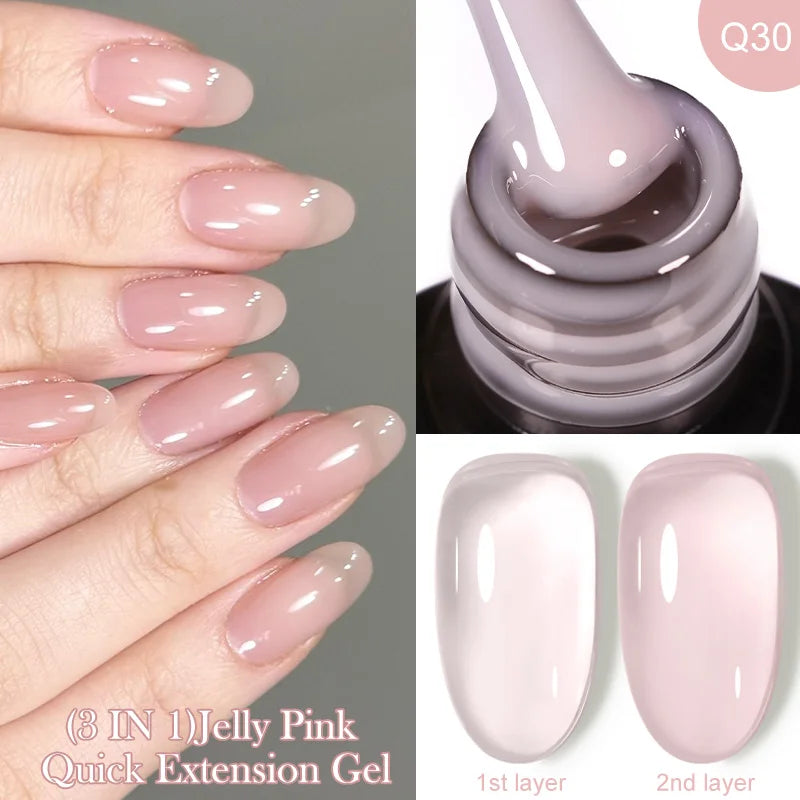 LILYCUTE 7ML Quick Extension Nail Gel Vernis Semi Permanent Acrylic Crystal White Clear Nude Gel Nail Polish UV Construction Gel