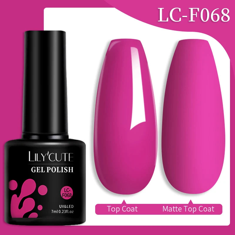 LILYCUTE 7ML Colorful Gel Nail Polish 129 Colors Long Lasting For Manicure Semi Permanent Base Top Coat Nail Art UV Gel Varnish